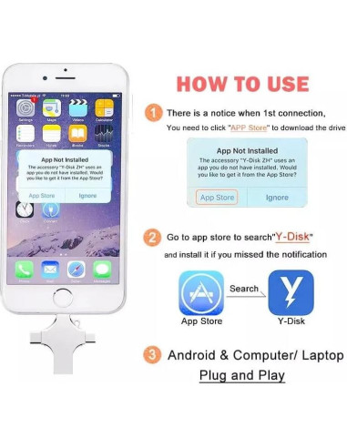 USB Flash Drive 64GB Genérico 4 en 1 Alta Velocidad