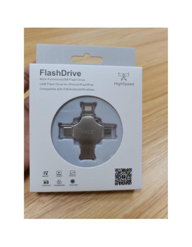 USB Flash Drive 64GB Genérico 4 en 1 Alta Velocidad