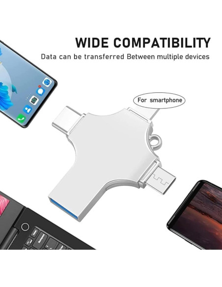 USB Flash Drive 64GB Genérico 4 en 1 Alta Velocidad