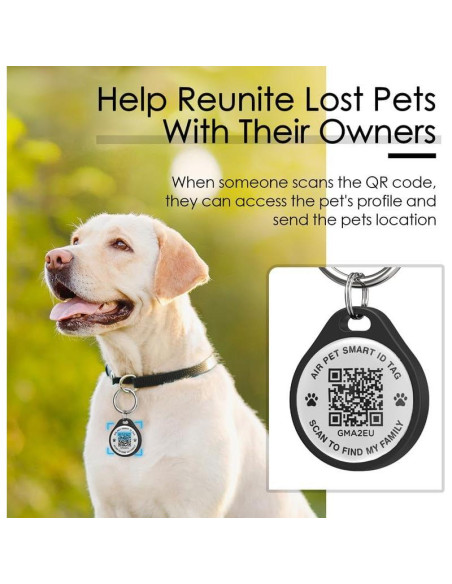 Etiqueta de Identificación para Mascotas AIR 2 Pcs Código QR