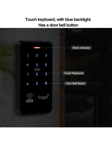 Teclado de Control de Acceso WiFi Tuya RFID Impermeable IP68