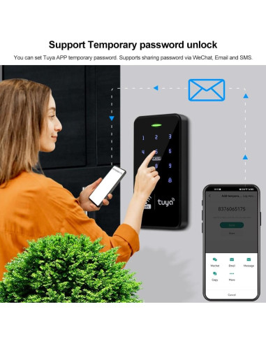Teclado de Control de Acceso WiFi Tuya RFID Impermeable IP68