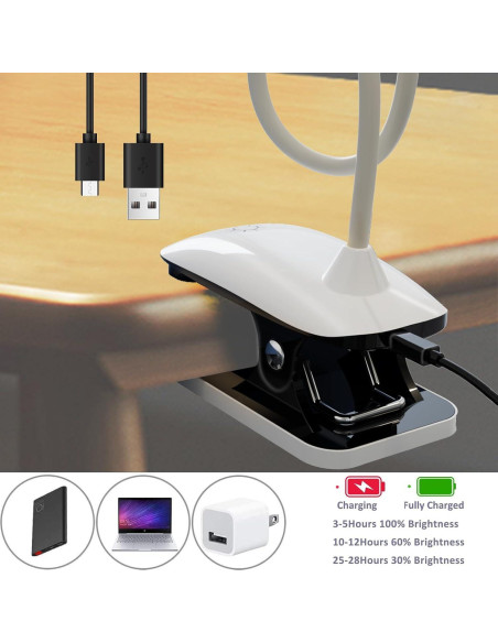 Luz de Lectura Clip On GCDFGV Recargable USB 5W Regulable Luz de Lectura Clip On GCDFGV Recargable USB 5W Regulable