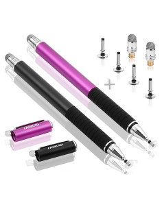 Estilógrafo MEKO 2 en 1 con 4 Puntas Reemplazables - Negro/Púrpura