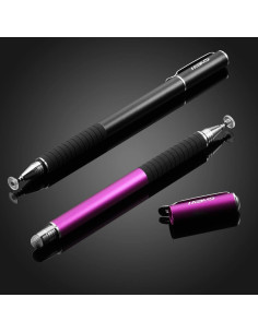 Estilógrafo MEKO 2 en 1 con 4 Puntas Reemplazables - Negro/Púrpura 2
