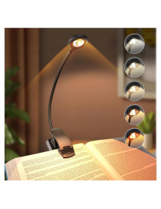 Luz de Libro Recargable KuflooQ con 5 Temperaturas y Clip Antideslizante