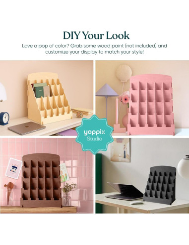 Soporte de Exhibición de Marcadores YOPPIX 20 Bolsillos Madera