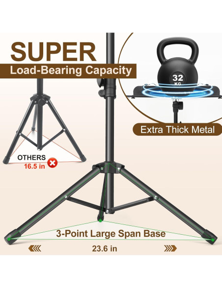 Atril de Música Plegable GrowDaily Ajustable 73-137 cm Negro