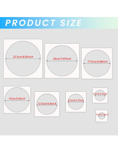 Plantillas de Círculo Reutilizables Daomong 8 Pcs 6-25cm 2
