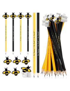 PerKoop 48 Lápices de Abeja con Borradores Inspiradores