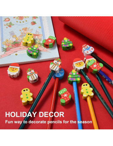 42 Borradores de Lápiz de Navidad DOMG - Multicolor 3D