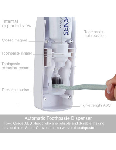 Dispensador Automático de Pasta de Dientes Power Will con Soporte
