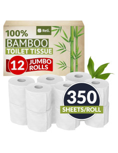 Papel Higiénico de Bambú Reli - 12 Rollos Jumbo 2 Capas