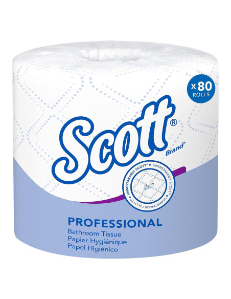Papel Higiénico Scott Profesional 2 Capas Blanco 80 Rollos