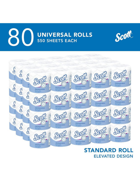 Papel Higiénico Scott Profesional 2 Capas Blanco 80 Rollos