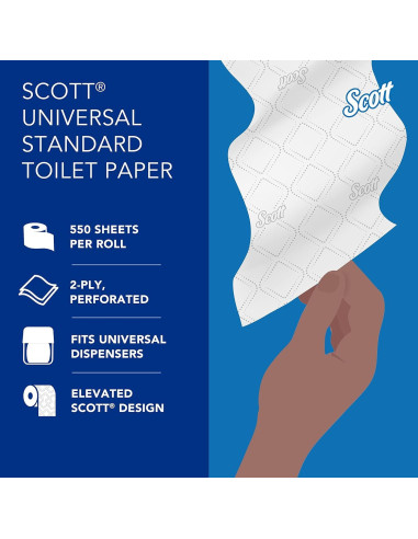 Papel Higiénico Scott Profesional 2 Capas Blanco 80 Rollos