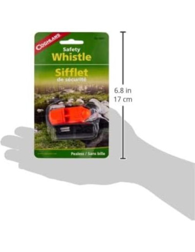 Silbato de Seguridad Coghlans 100 dB Naranja Brillante con Lanyard