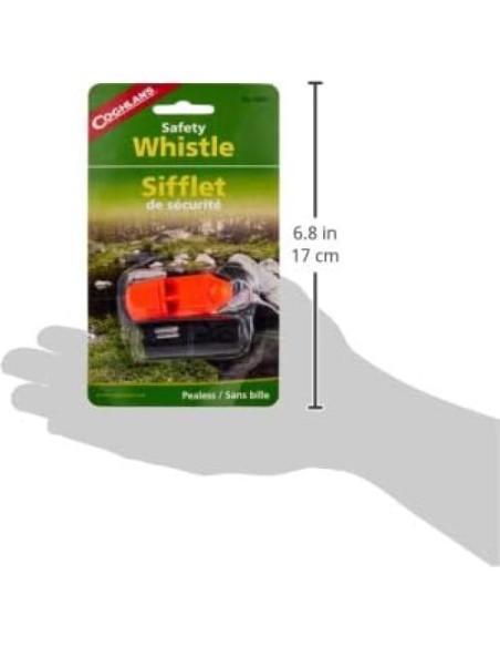 Silbato de Seguridad Coghlans 100 dB Naranja Brillante con Lanyard
