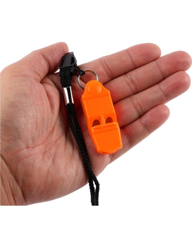 Silbato de Seguridad Coghlans 100 dB Naranja Brillante con Lanyard