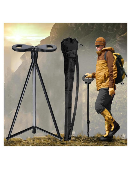 Bastón de Caminar Plegable con Asiento MJVV OUT02 - Aluminio Bastón de Caminar Plegable con Asiento MJVV OUT02 - Aluminio