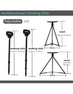 Bastón de Caminar Plegable con Asiento MJVV OUT02 - Aluminio 2