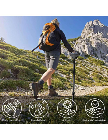 Bastón de Caminar Plegable con Asiento MJVV OUT02 - Aluminio