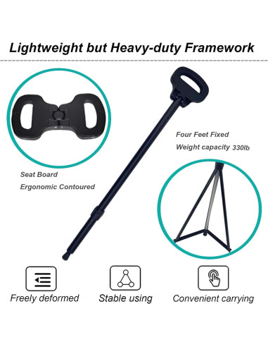 Bastón de Caminar Plegable con Asiento MJVV OUT02 - Aluminio