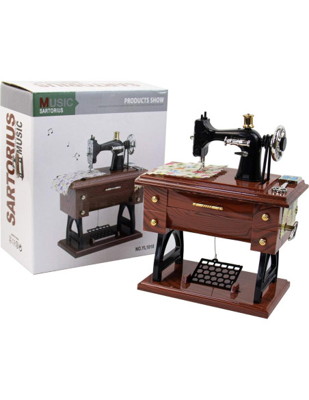 Caja de Música Mini Vintage AUEAR Máquina de Coser 16 cm Caja de Música Mini Vintage AUEAR Máquina de Coser 16 cm