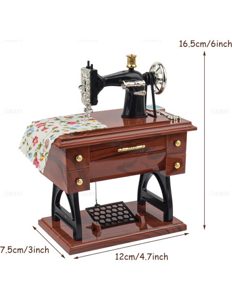 Caja de Música Mini Vintage AUEAR Máquina de Coser 16 cm Caja de Música Mini Vintage AUEAR Máquina de Coser 16 cm