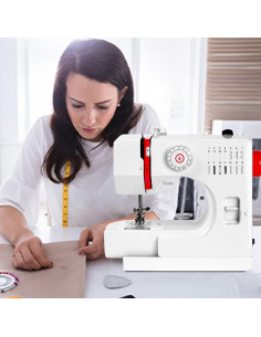 Mini Máquina de Coser Eléctrica Vanttokeey 14 Puntadas Blanca 2
