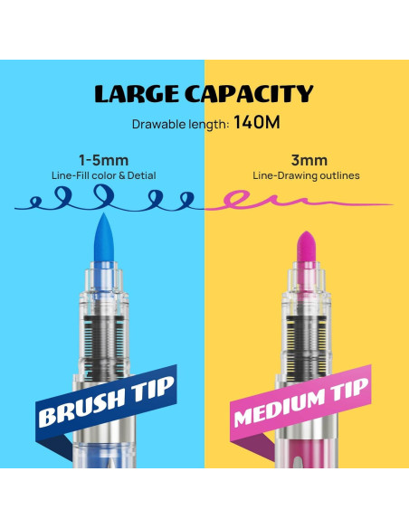 24 Marcadores de Pintura Acrílica Coogert Doble Punta 408g