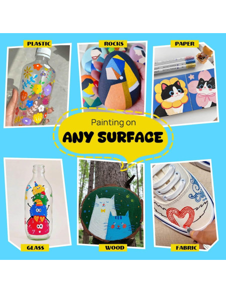 24 Marcadores de Pintura Acrílica Coogert Doble Punta 408g