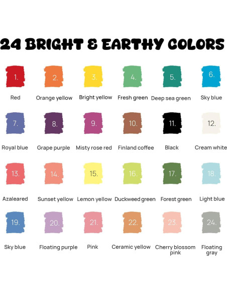 24 Marcadores de Pintura Acrílica Coogert Doble Punta 408g