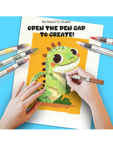 24 Marcadores de Pintura Acrílica Coogert Doble Punta 408g