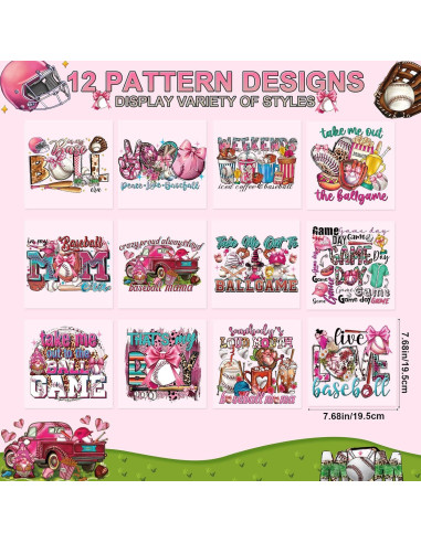 Transferencias de Calor Falueqg - 12 Piezas para Camisetas