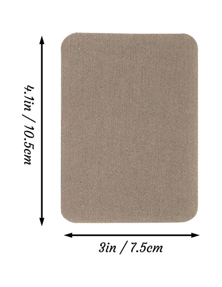 12 Parches de Tela J.CARP 100% Algodón Caqui 10.5x7.5 cm