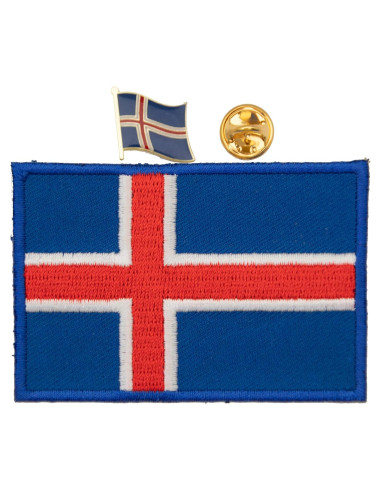 Kit Parche y Pin Bandera Islandia A-ONE - 2 Piezas