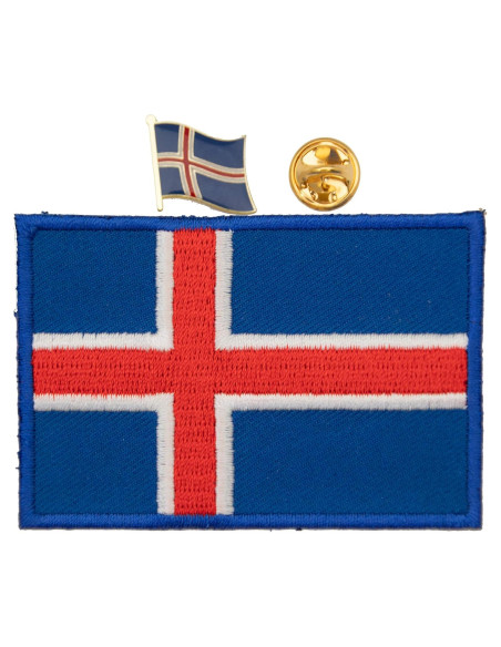 Kit Parche y Pin Bandera Islandia A-ONE - 2 Piezas