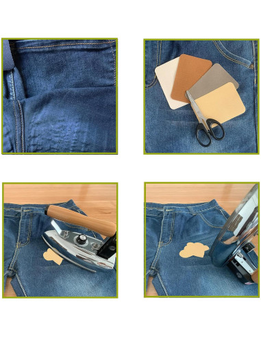 12 Parches de Tela J.CARP 100% Algodón Caqui 10.5x7.5 cm