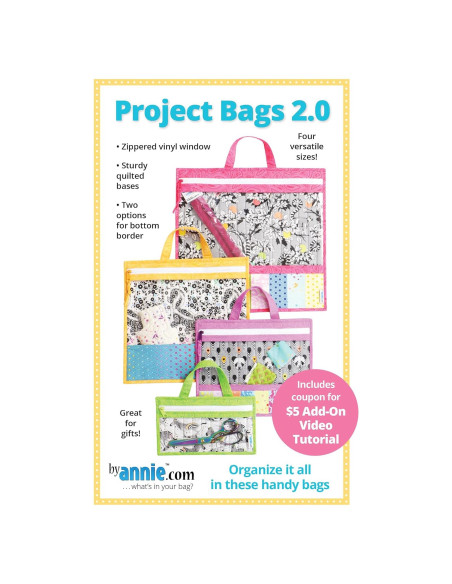 Patrón de Bolsas de Proyecto By Annie 2.0 - 4 Tamaños