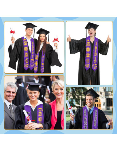 Toga de Graduación Unisex Spakon Púrpura con Parches