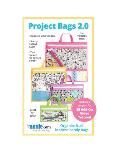 Patrón de Bolsas de Proyecto By Annie 2.0 - 4 Tamaños