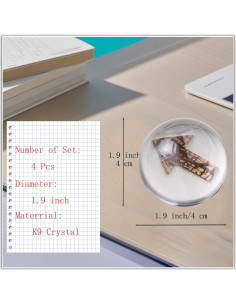 Sujetapapeles de Cristal Bluwtpoclan 4 Pcs 4.8 cm Aumentadores 2