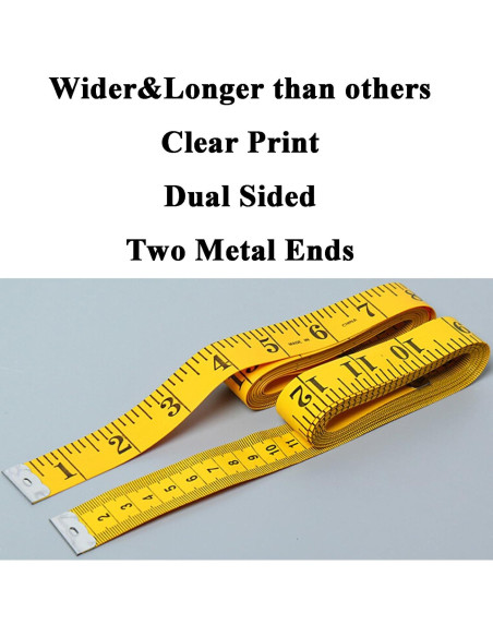 Cinta Métrica BSLINO 3pcs 300cm Fibra de Vidrio Doble Escala