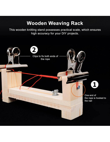 Telar de Tejer de Madera Kuuleyn Ajustable 23-36 cm DIY