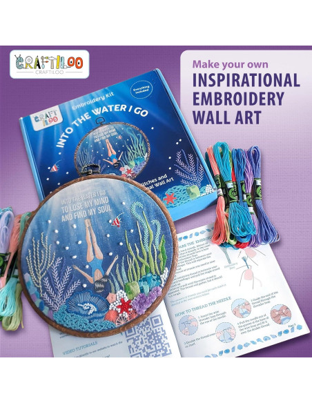 Kit de Bordado CRAFTILOO Into The Water para Principiantes Kit de Bordado CRAFTILOO Into The Water para Principiantes