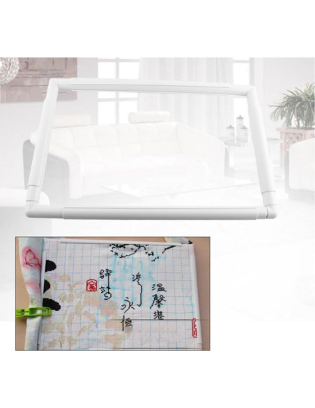 Marco de Bordado Cuadrado ZKer 43x43 cm para Punto de Cruz