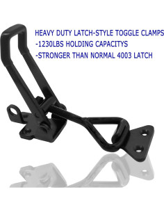 4 Pestillos de Palanca Ajustables EVANCENT 1320lbs Metal Negro 2