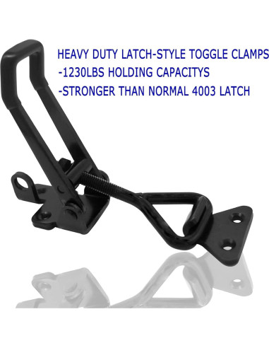 4 Pestillos de Palanca Ajustables EVANCENT 1320lbs Metal Negro