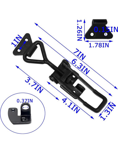 4 Pestillos de Palanca Ajustables EVANCENT 1320lbs Metal Negro